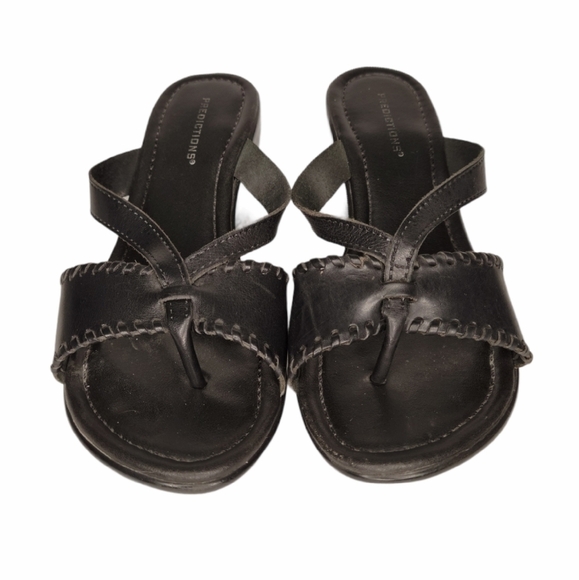 PREDICTIONS Black Wedge Sandals - Picture 2 of 9